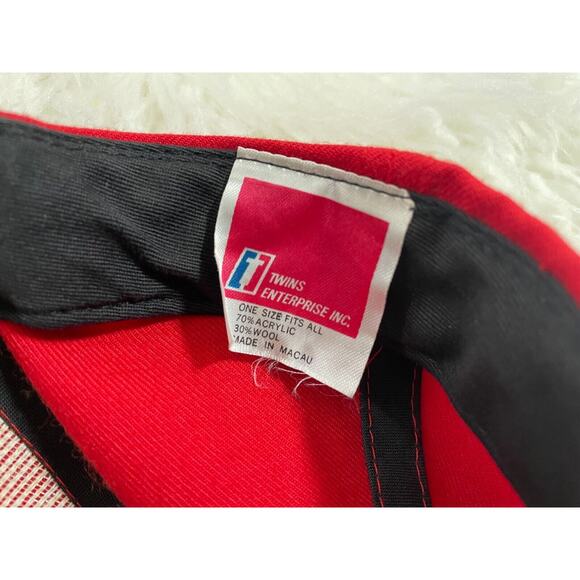 Anaheim Mighty Ducks Vintage 90's Twins Enterprise RED Snapback Cap Hat **RARE** - Picture 11 of 12